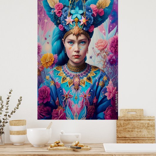 Prinses met blauwe ogen poster (Keuken)