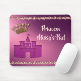 Prinses met Castle, Crown & Jewels personaliseren Muismat