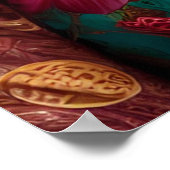 Prinses met decoratieve blauwgroen kleding poster (Hoek)