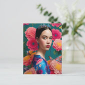 Prinses met een blauwe tiara briefkaart (Staand voorkant)