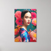 Prinses met een blauwe tiara canvas afdruk (Voorkant)