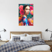 Prinses met een blauwe tiara canvas afdruk (Insitu (Slaapkamer))