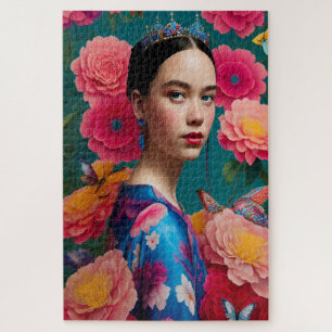 Prinses met een blauwe tiara legpuzzel