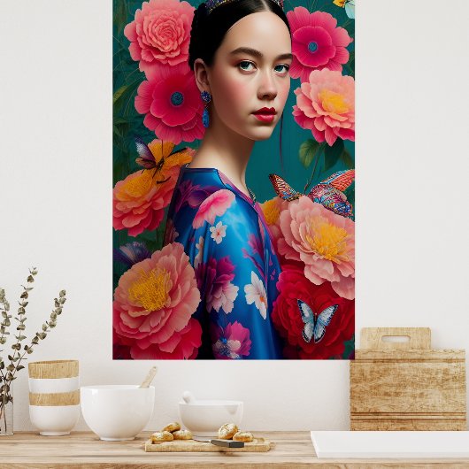 Prinses met een blauwe tiara poster (Keuken)