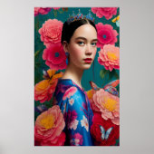 Prinses met een blauwe tiara poster (Voorkant)