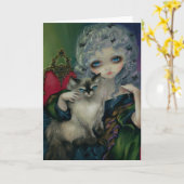 "Prinses met een Kat Ragdoll" Wenskaart Kaart (Gele Bloem)