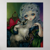 prinses met een Ragdoll Cat ART PRINT rococo (Voorkant)