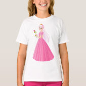 Prinses met een Roos meisjes T-shirt (Voorkant)
