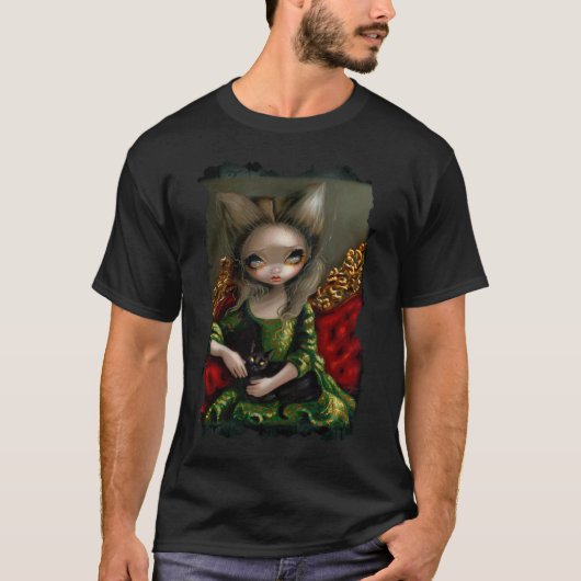 Prinses met een Shirt van de zwarte kat-gothische  (Voorkant)