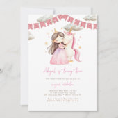 Prinses met eenhoorn Waterverf verjaardag Kaart (Voorkant)