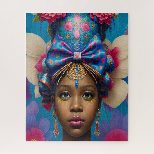 prinses met groot pet legpuzzel (Verticaal)