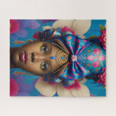 prinses met groot pet legpuzzel (Horizontaal)