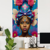 prinses met groot pet poster (Thuiskantoor)