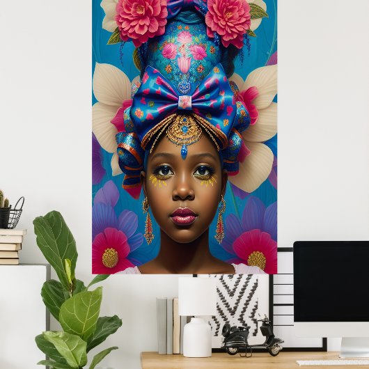  prinses met groot pet poster (Thuiskantoor)