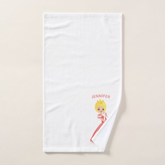 Prinses met hart Persoonlijke keukenset voor handd Bad Handdoek (Handdoek)