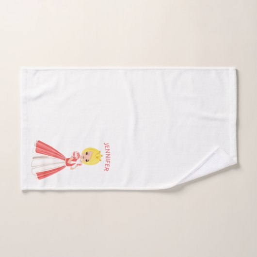 Prinses met hart Persoonlijke keukenset voor handd Bad Handdoek (Handdoek)