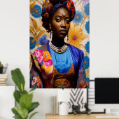 prinses met hoofddoek poster (Thuiskantoor)