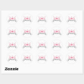 prinses met kroon -  ronde sticker (Vel)
