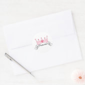 prinses met kroon -  ronde sticker (Envelop)