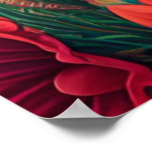 prinses met roze bloemwang poster (Hoek)