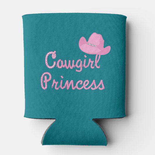 prinses met roze Pet Blikjeskoeler (Achterkant)