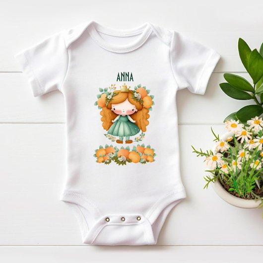 Prinses met sinaasappels en bloemen romper
