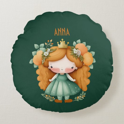 Prinses met sinaasappels en bloemen rond kussen (Voorkant)
