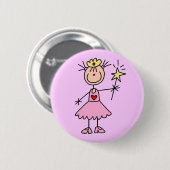 Prinses Met Toverstaf Ronde Button 5,7 Cm (Voorkant /achterkant)