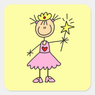 Prinses Met Toverstaf Vierkante Sticker