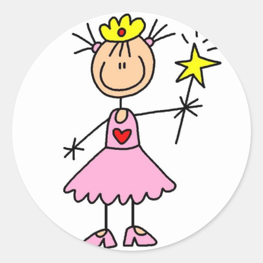 Prinses met toverstok Sticker (Voorkant)