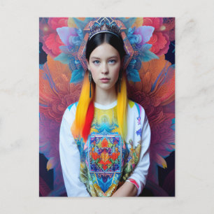 prinses met witte trui briefkaart