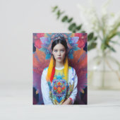 prinses met witte trui briefkaart (Staand voorkant)