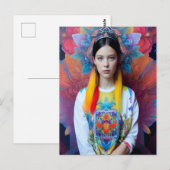 prinses met witte trui briefkaart (Voorkant / Achterkant)