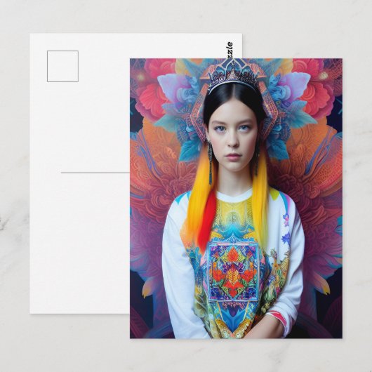 prinses met witte trui briefkaart (Voorkant / Achterkant)