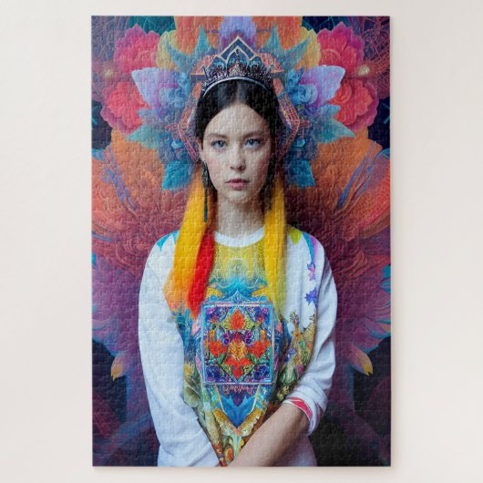 prinses met witte trui legpuzzel (Verticaal)
