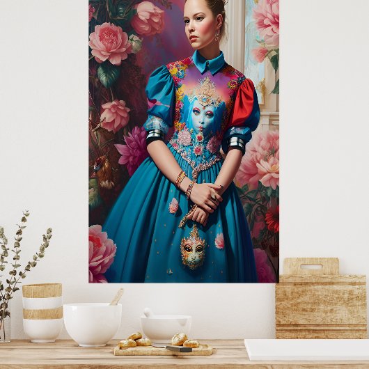 Prinses met zilverkroon poster (Keuken)