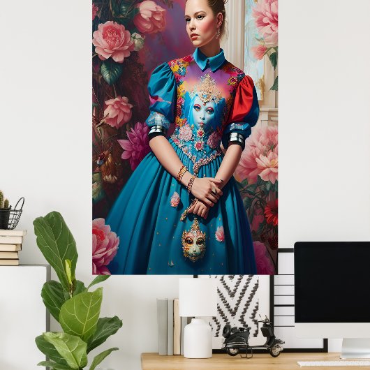 Prinses met zilverkroon poster (Thuiskantoor)