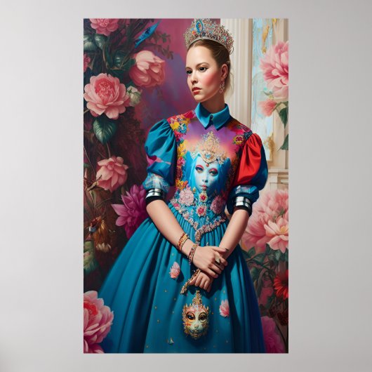 Prinses met zilverkroon poster (Voorkant)