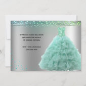 Prinses Mint Groene Gown String Lights Quinceanera Kaart (Achterkant)