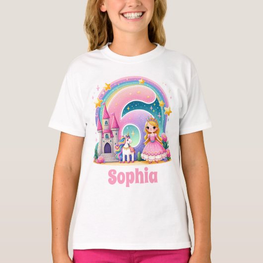 Prinses naam Enchanted Kingdom T-shirt (Voorkant)