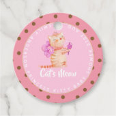 Prinses (NAAM) is de katten Meow Girls Pink Shower Bedankjes Labels (Voorkant)