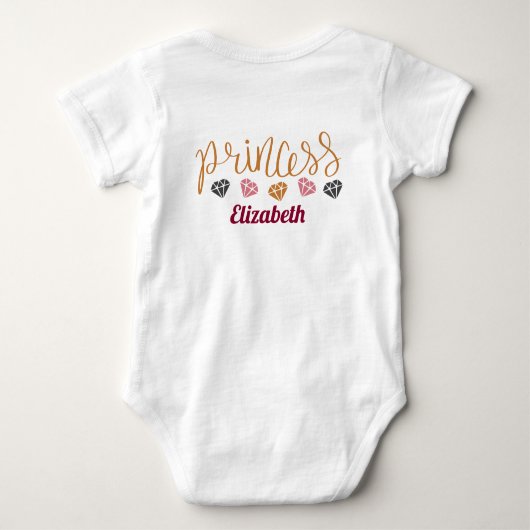 Prinses (NAAM) Pauw Pronkt - Baby Cadeau Romper (Achterkant)