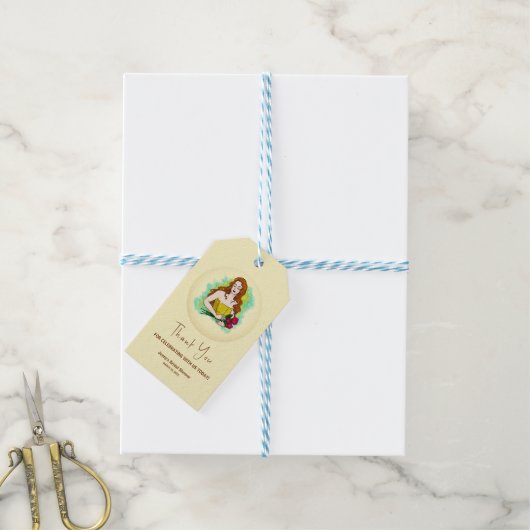 Prinses naar koningin Bruidsuitvaart Cadeaulabel (Met Touw)