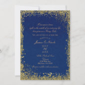 Prinses Navy Blauw Goud Storybook Trouwen Kaart (Voorkant)