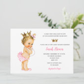  prinses nodigt roze Baby Kaart (Staand voorkant)