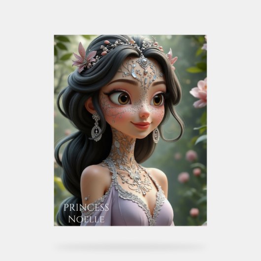 Prinses Noelle: Betoverde Genade Acryl Bord (Voorkant)