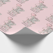 Prinses Olifant Roze Ballon Kindernaam Cadeaupapier (Hoek)