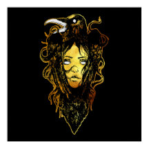 Prinses omarmd door een kraai