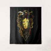 Prinses omarmd door een kraai wandkleed (Voorkant)