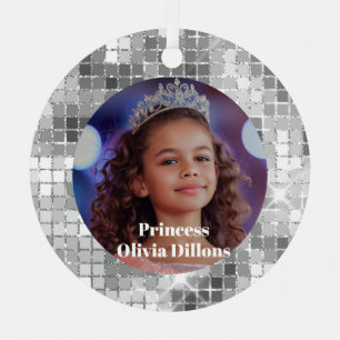 Prinses op maat gemaakte foto metalen kerstornamen ornament